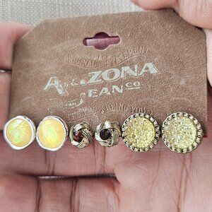Arizona Jeans Co Girls Earrings Set of 3 Stud Earrings Ear Fashion Jewelry